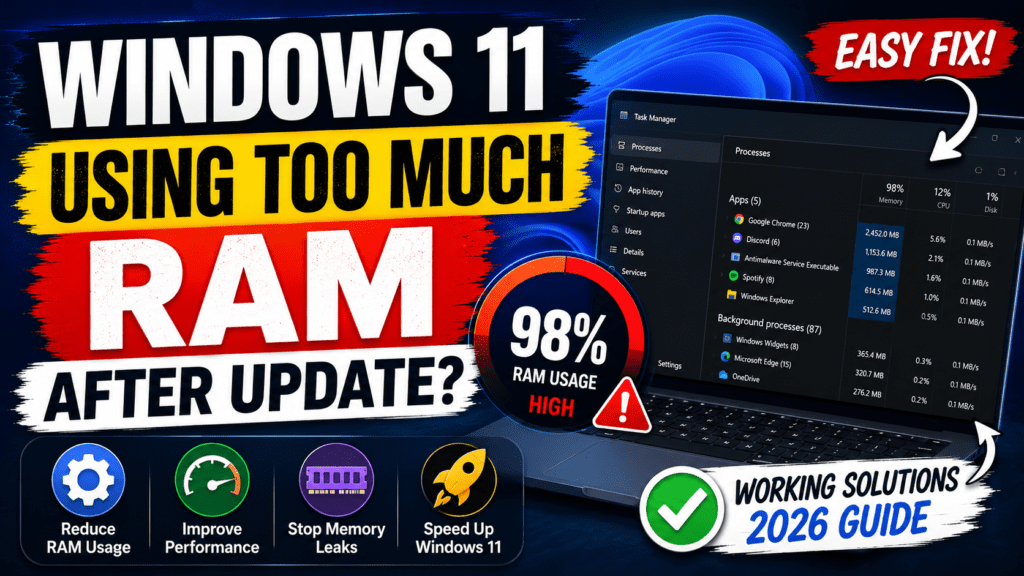How to Stop Windows 11 Using Too Much RAM After Update (2026 Guide)